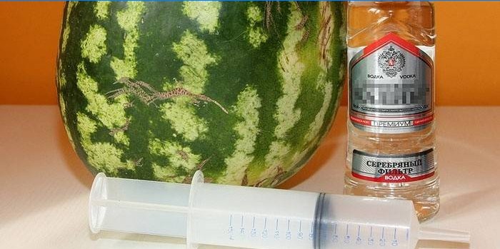 Melón, vodka a striekačka