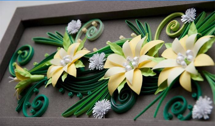 Quilling vzor s kvetmi