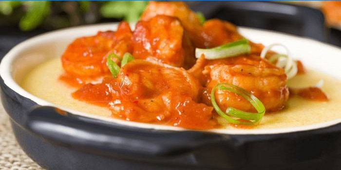 Krevety polenta