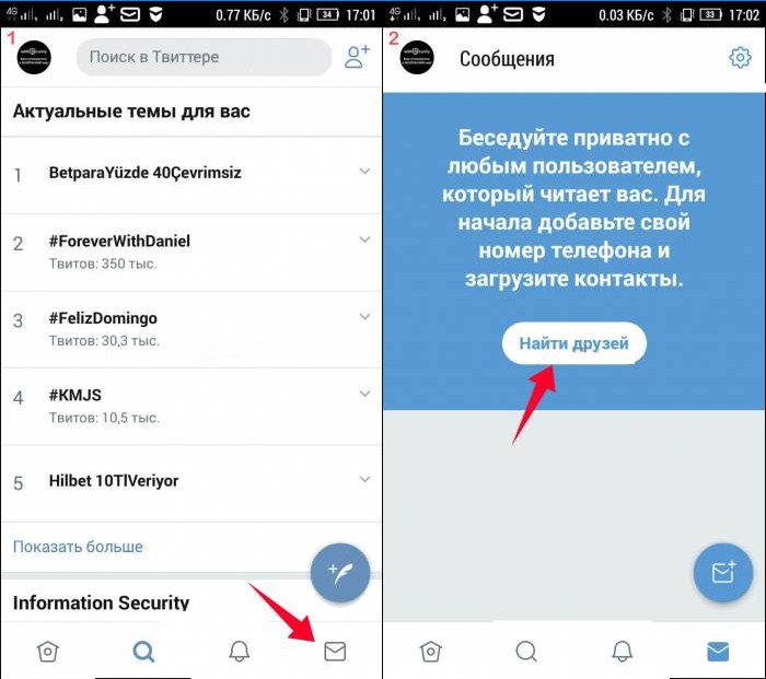 Twitter na smartfóne