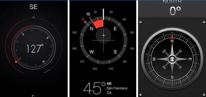 Kompasová aplikácia na smartfóne
