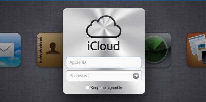 Okno prihlásenia ICloud