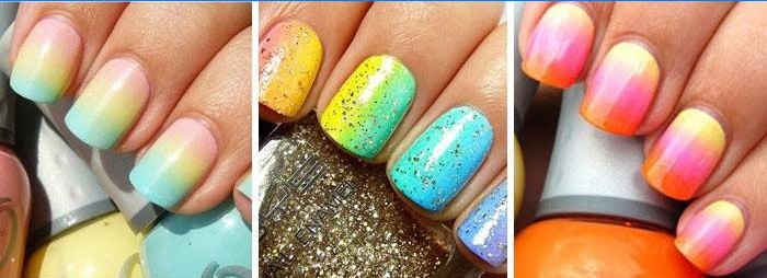 Rainbow Ombre na nechtoch