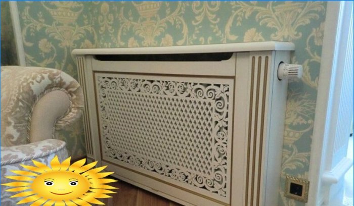 DIY dekoratívna obrazovka pre vyhrievanú batériu