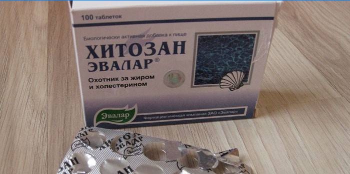 Tablety Chitosan Evalar v balení