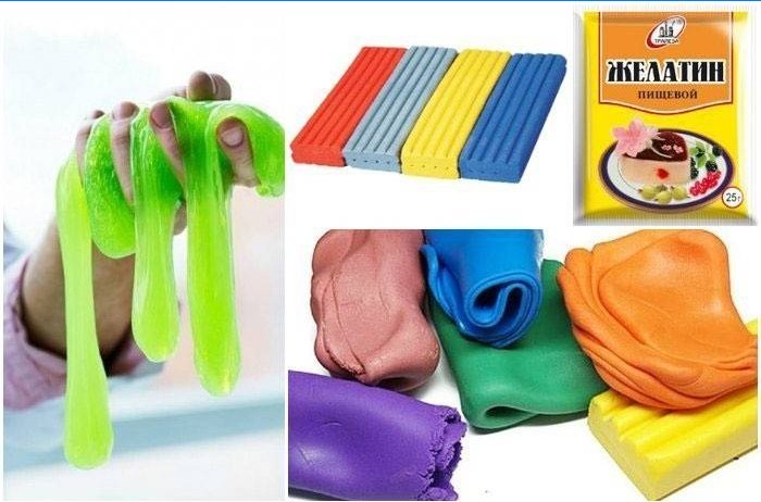 Plastelín a želatína na výrobu lizunu