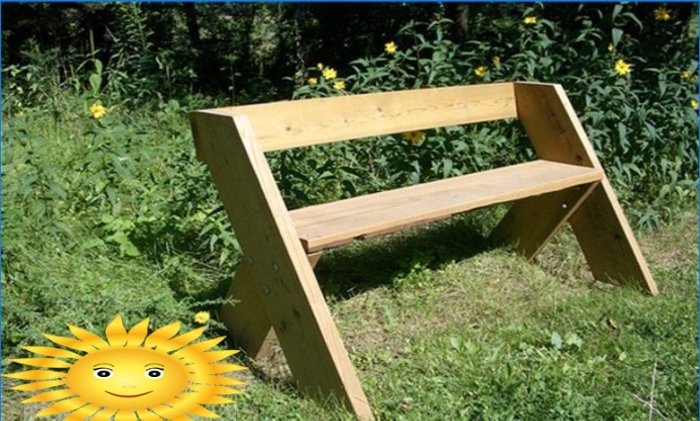 Záhradná lavička pre domácich majstrov pre letné sídlo: kresby, rozmery, fotografie