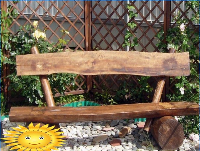Záhradná lavička pre domácich majstrov pre letné sídlo: kresby, rozmery, fotografie