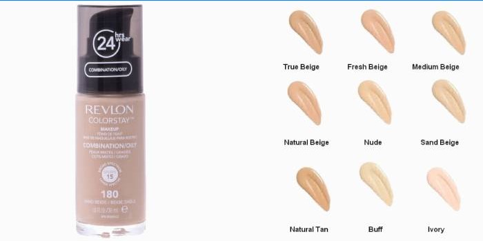 REVLON Colorstay Makeup pre kombinovanú mastnú pleť Pieskovo-béžovú a farebnú paletu