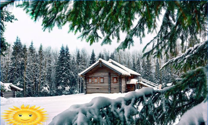 Zimné zasnežené chaty: krásny výber fotografií