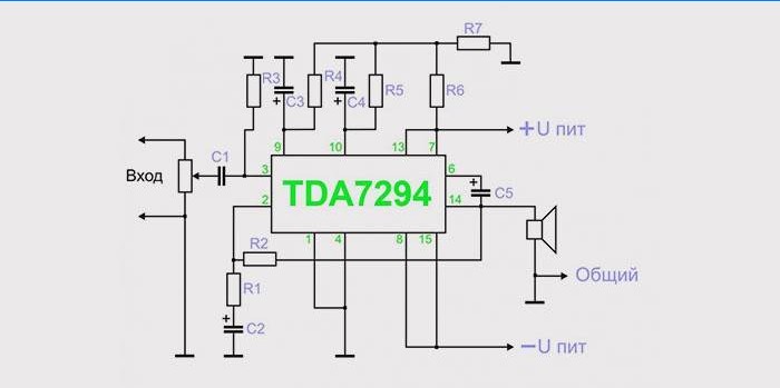 Obvod pre subwoofer na čipe TDA 7294 5 = Zosilňovač pre automatický obvod subwoofera