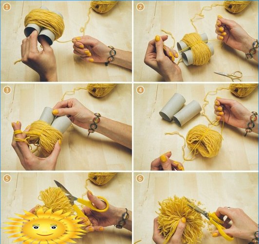 DIY priadza pompom