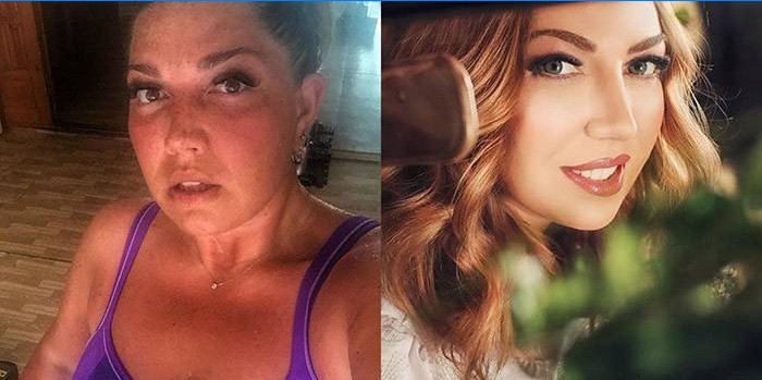 Fotografie pred a po schudnutí Ekaterina Skulkina