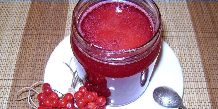 Kalina sirup v pohári