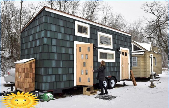 Tiny House: vlastnosti, príklady usporiadania