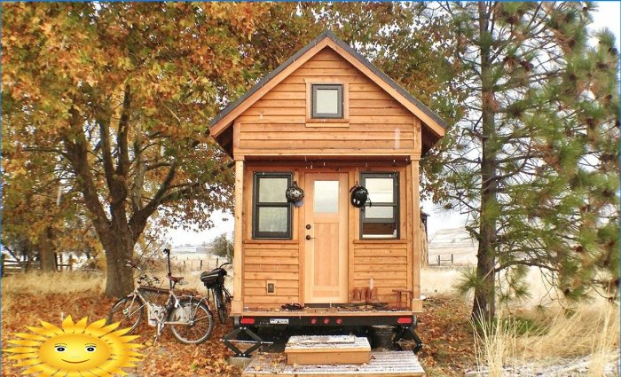 Tiny House: vlastnosti, príklady usporiadania