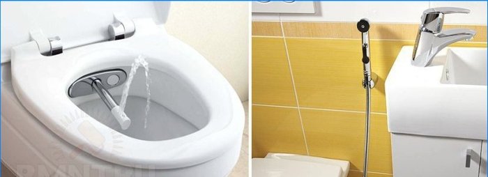 Bidet s fontánou a bidetovou sprchou