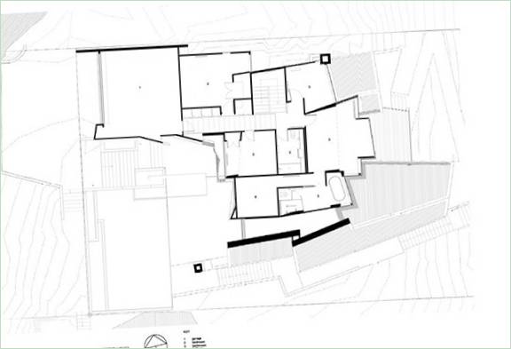 Plán domu od Parsonson Architects s výhľadom na botanickú záhradu vo Wellingtone