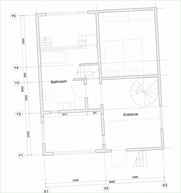 Schéma plánu rezidencie Yokohama