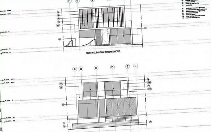 Plán severnej a južnej časti kaštieľa Box House v Strathfielde