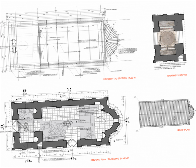 Architektonický návrh kostola svätej Paraskevy v dvoch schémach