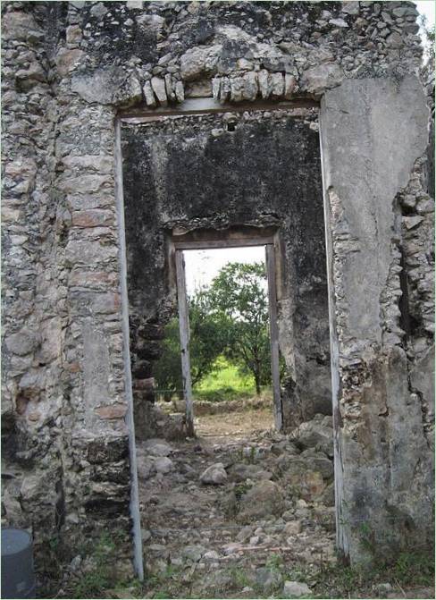 Staré budovy Villa Bacoc Hacienda v Mexiku