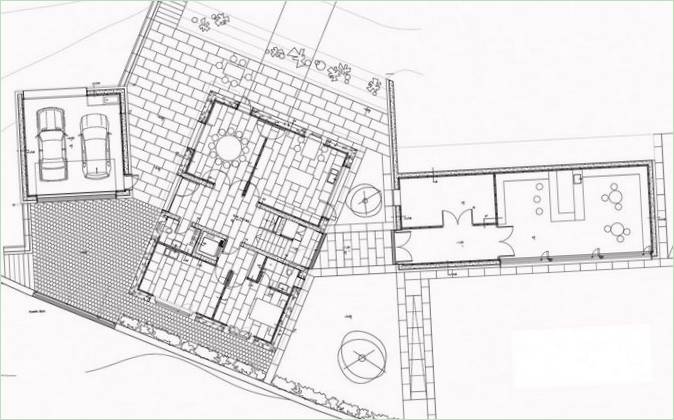 Projekt domu s dvoma pavilónmi Casa Euroalcaba v Kantábrii