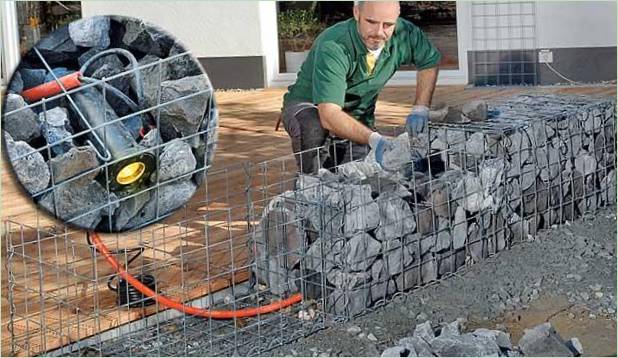 Výroba lavičky z kameňa a kovového pletiva